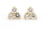 Diamond Cluster Stud Earrings - 14k Yellow Gold - 0.42ctw