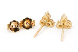 Diamond Cluster Stud Earrings - 14k Yellow Gold - 0.42ctw