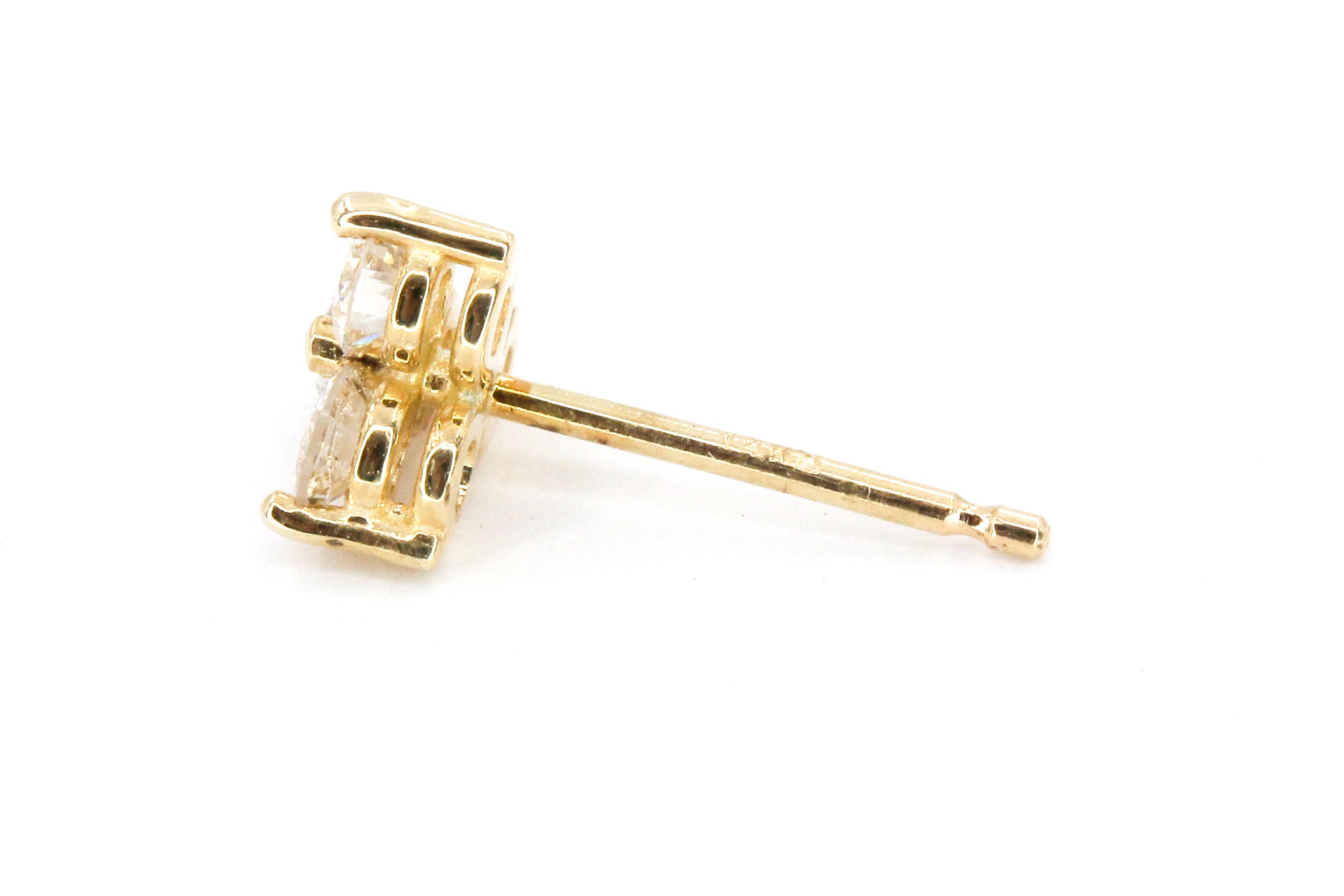Diamond Cluster Stud Earrings - 14k Yellow Gold - 0.42ctw