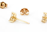 Diamond Cluster Stud Earrings - 14k Yellow Gold - 0.42ctw
