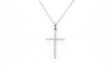 Diamond Cross Pendant Necklace - 14k White Gold - 0.21ctw