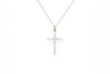Diamond Cross Pendant Necklace - 14k White Gold - 0.21ctw