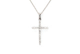 Diamond Cross Pendant Necklace - 14k White Gold - 0.21ctw