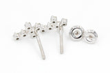 Diamond Cross Stud Earrings - 10k White Gold - 0.18ctw
