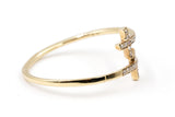 Diamond Crossover Ring - 14k Yellow Gold - 0.06ctw