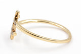 Diamond Crossover Ring - 14k Yellow Gold - 0.06ctw