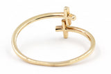 Diamond Crossover Ring - 14k Yellow Gold - 0.06ctw