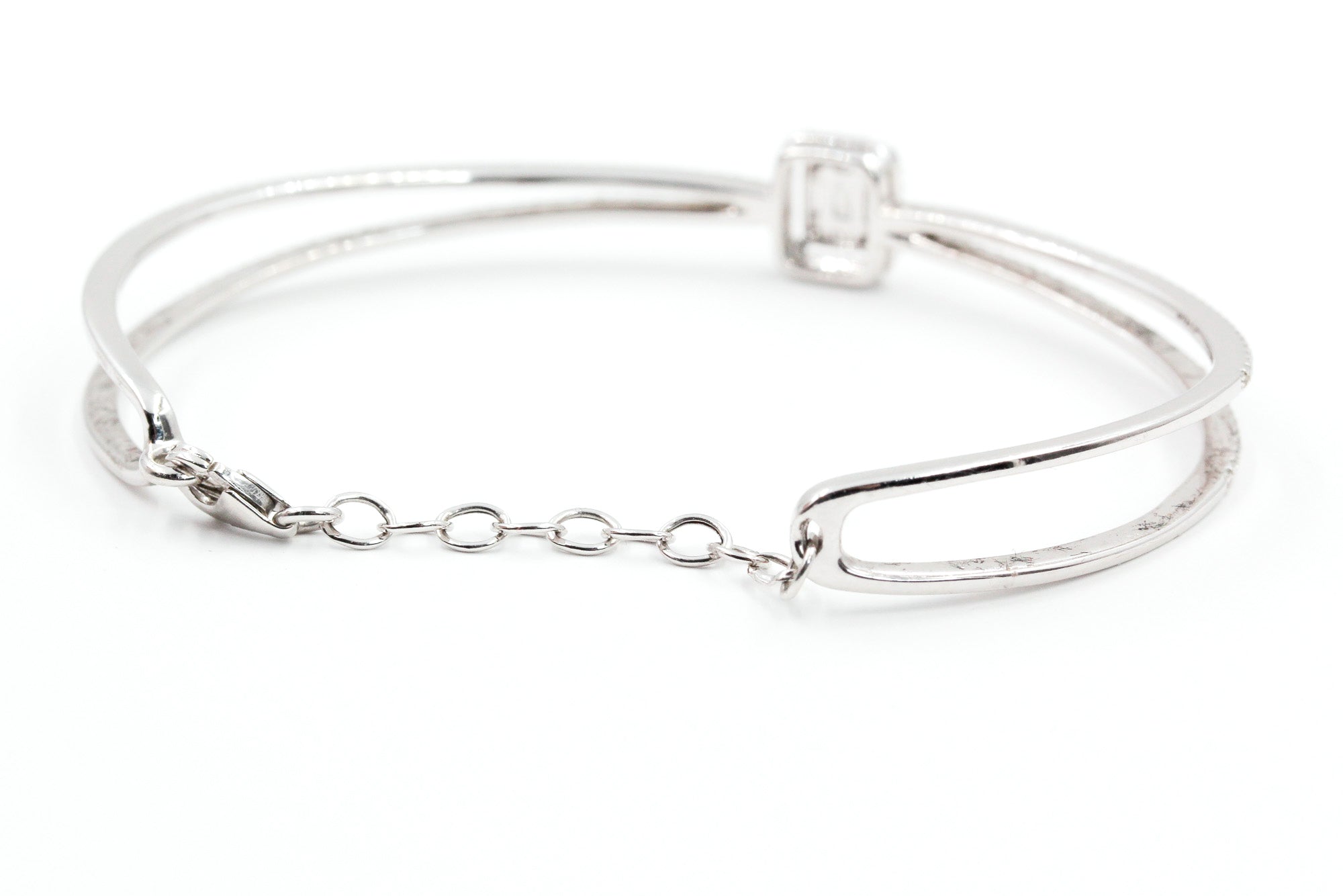 Diamond Cuff Bracelet - 14k White Gold - 1.06ctw