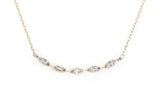 Diamond Curved Bar Necklace -  10k Yellow Gold - 0.20ctw