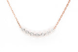 Diamond Curved Bar Necklace - Gold Plated Silver - 0.12ctw