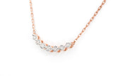 Diamond Curved Bar Necklace - Gold Plated Silver - 0.12ctw