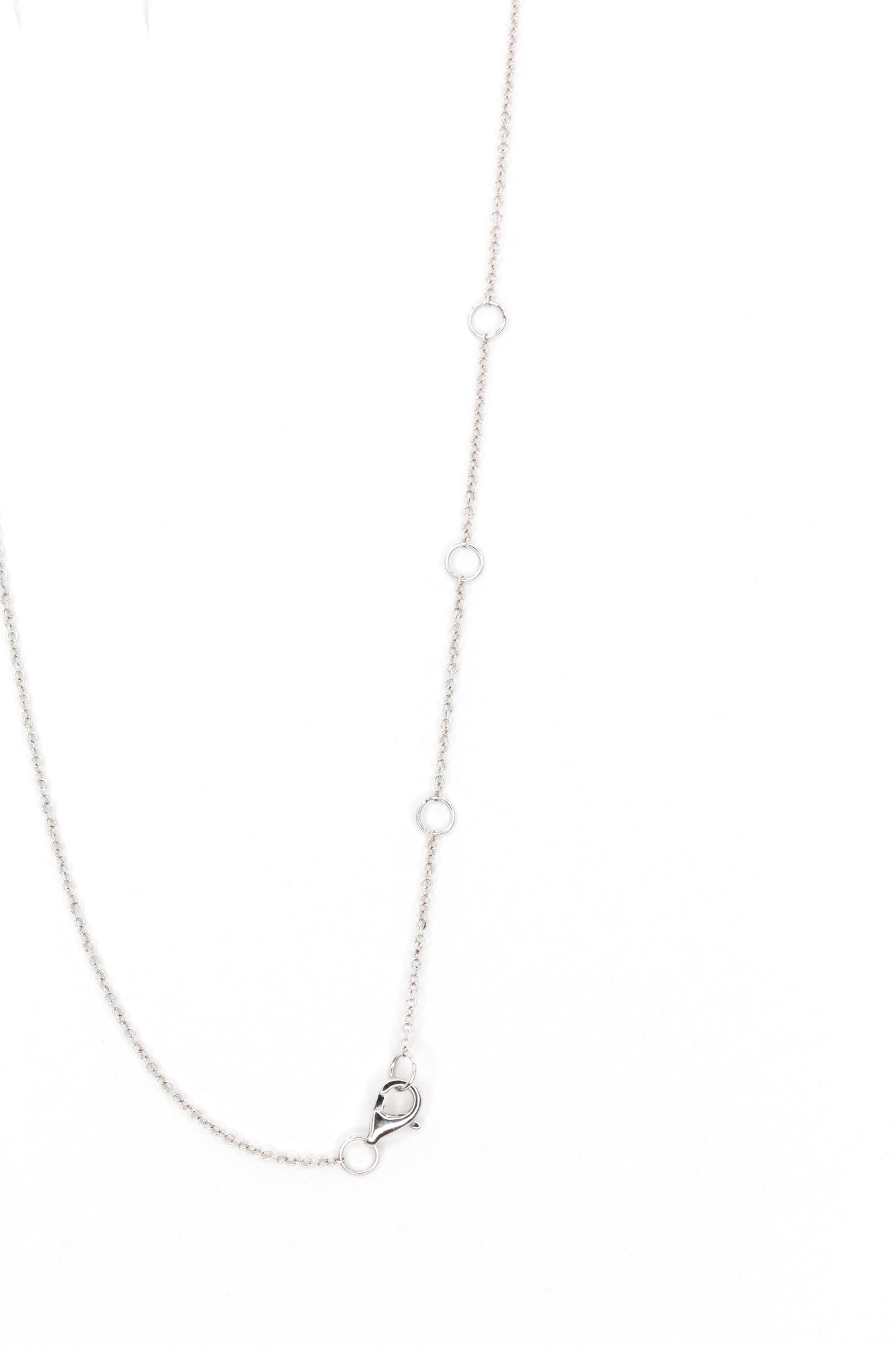 Diamond Disk Necklace -  14k White Gold - 0.15ctw