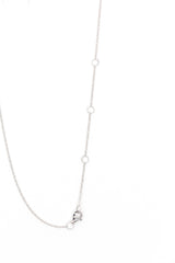 Diamond Disk Necklace -  14k White Gold - 0.15ctw