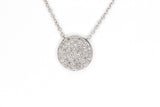Diamond Disk Necklace -  14k White Gold - 0.15ctw