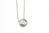 Diamond Disk Necklace -  14k White Gold - 0.15ctw