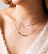 Diamond Disk Necklace - 14k Yellow Gold - 0.15ctw