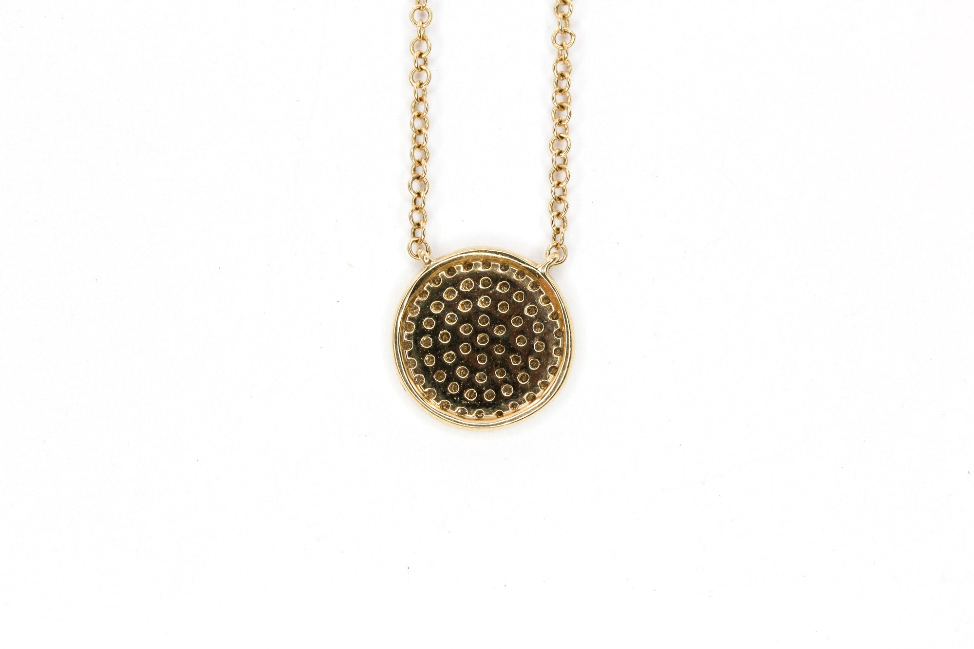 Diamond Disk Necklace - 14k Yellow Gold - 0.15ctw