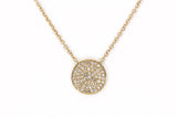 Diamond Disk Necklace - 14k Yellow Gold - 0.15ctw