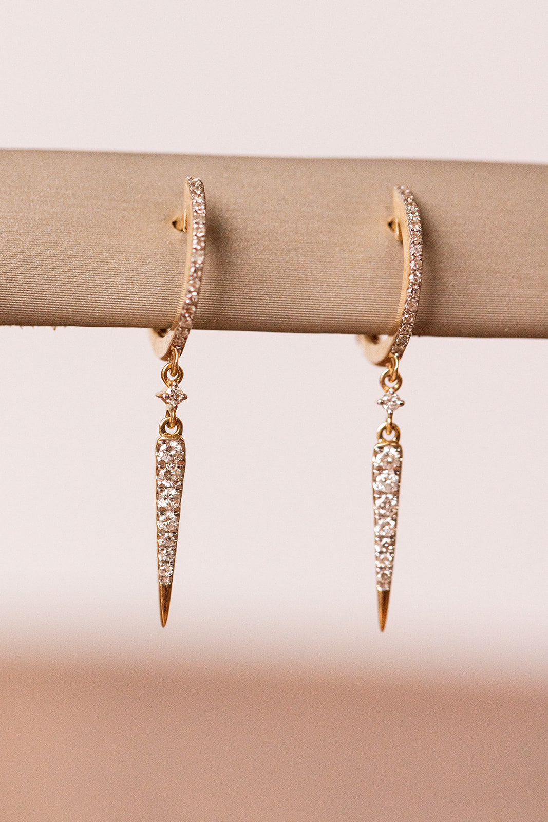 Diamond Drop Huggie Earrings - 14k Yellow Gold - 0.30ctw