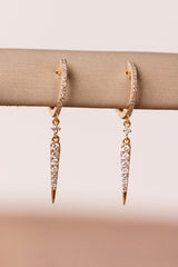Diamond Drop Huggie Earrings - 14k Yellow Gold - 0.30ctw