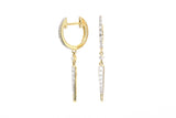 Diamond Drop Huggie Earrings - 14k Yellow Gold - 0.30ctw