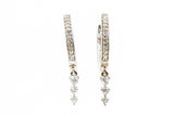 Diamond Drop Huggie Earrings - 925 Silver - 0.21ctw