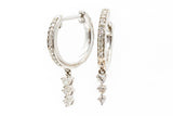Diamond Drop Huggie Earrings - 925 Silver - 0.21ctw