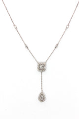 Diamond Drop Pendant Necklace - 18k White Gold - 0.56 ctw