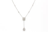 Diamond Drop Pendant Necklace - 18k White Gold - 0.56 ctw