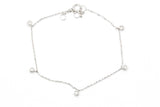 Diamond Drop Station Bracelet -14k White Gold - 0.11ctw