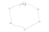 Diamond Drop Station Bracelet -14k White Gold - 0.11ctw