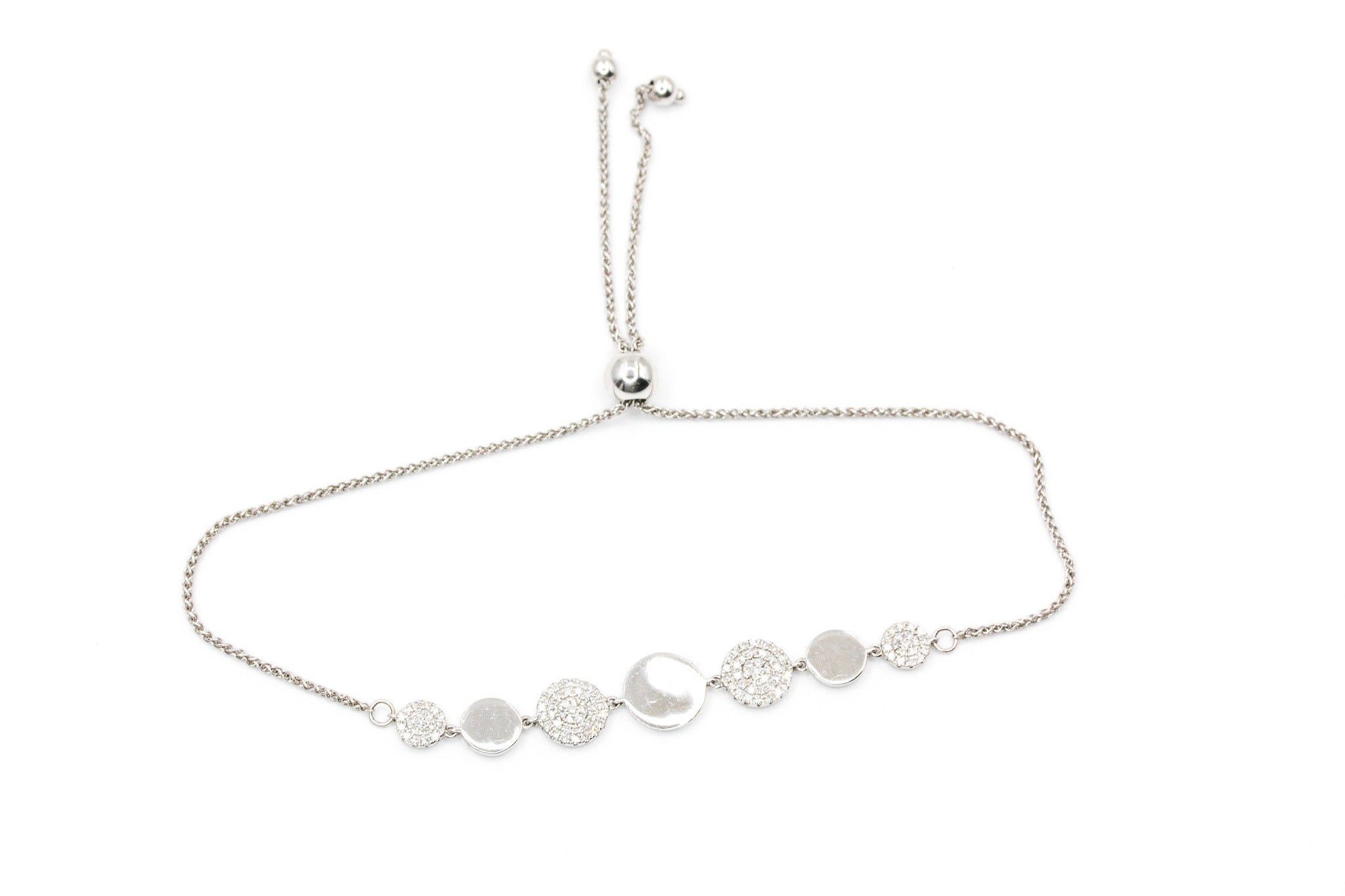 Diamond Fashion Bolo Bracelet - 14k White Gold - 0.25ctw