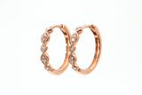 Diamond Fashion Huggie Earrings - 14k Rose Gold - 0.16ctw