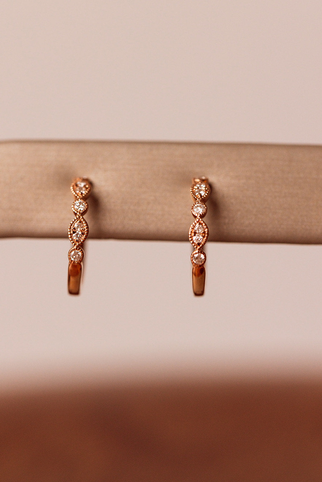 Diamond Fashion Huggie Earrings - 14k Rose Gold - 0.16ctw
