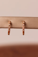 Diamond Fashion Huggie Earrings - 14k Rose Gold - 0.16ctw
