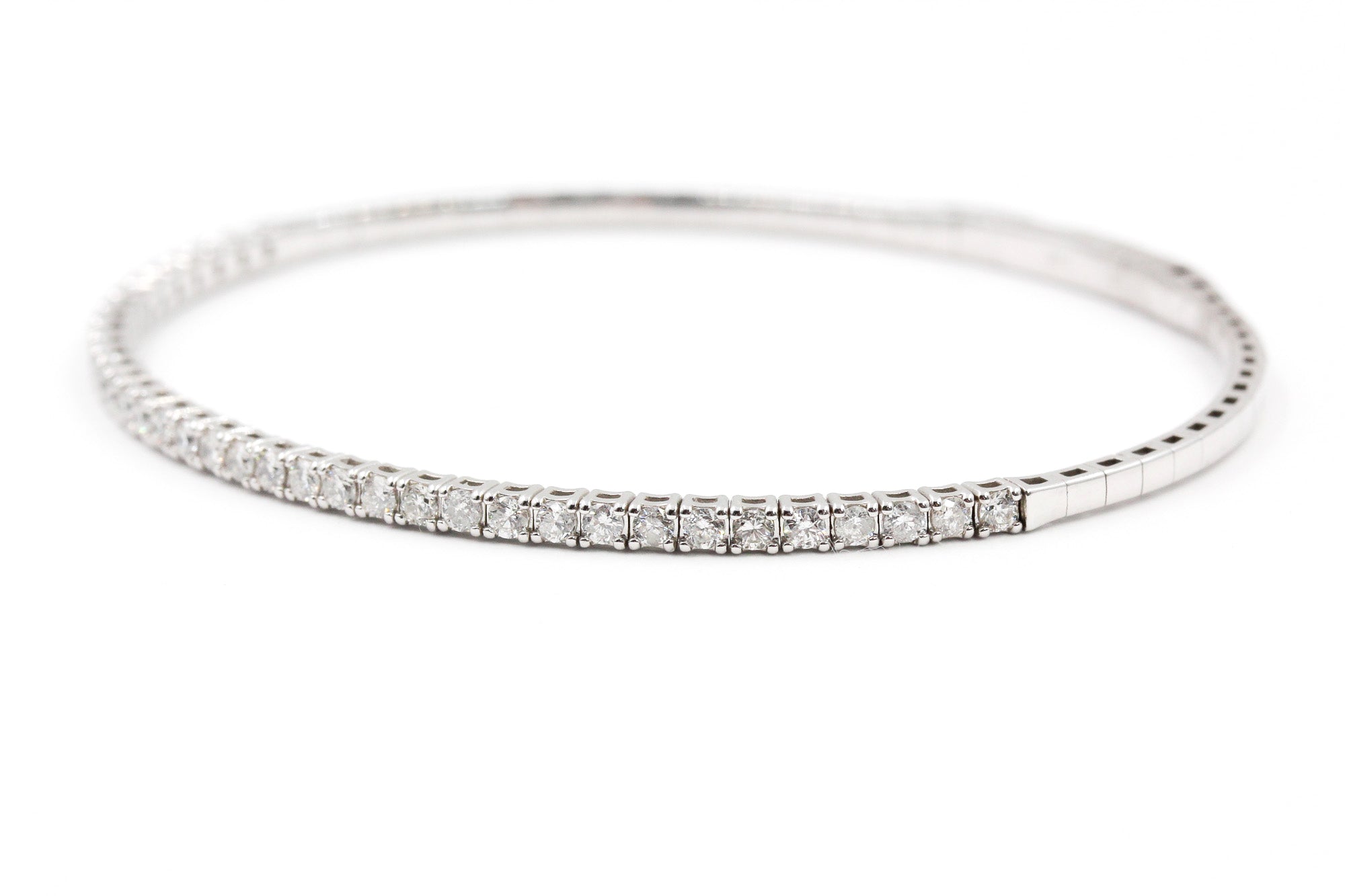 Diamond Flex Bangle Bracelet - 14k White Gold - 1.00ctw