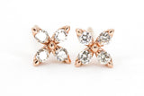 Diamond Floral Stud Earrings - 14k Rose Gold - 0.24ctw