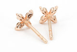 Diamond Floral Stud Earrings - 14k Rose Gold - 0.24ctw