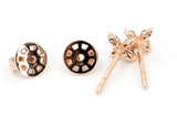 Diamond Floral Stud Earrings - 14k Rose Gold - 0.24ctw