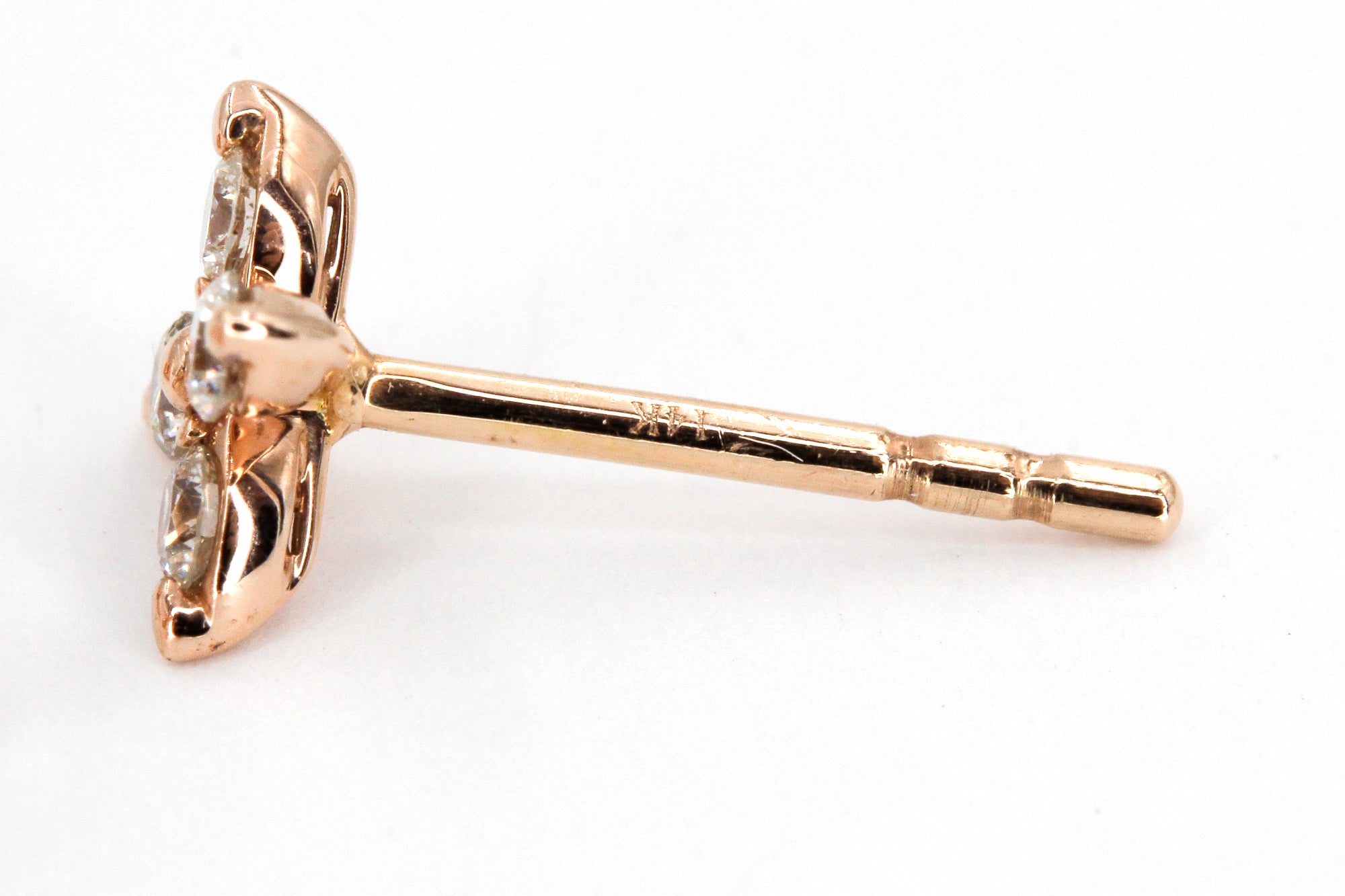 Diamond Floral Stud Earrings - 14k Rose Gold - 0.24ctw