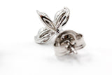 Diamond Floral Stud Earrings - 14k White Gold - 0.16ctw