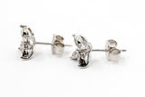Diamond Floral Stud Earrings - 14k White Gold - 0.16ctw