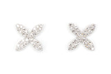 Diamond Floral Stud Earrings - 14k White Gold - 0.32ctw