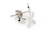 Diamond Floral Stud Earrings - 14k White Gold - 0.32ctw