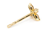 Diamond Floral Stud Earrings - 14k Yellow Gold - 0.24ctw