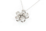 Diamond Flower Pendant Necklace - 14k White Gold - 0.46ctw