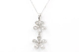 Diamond Flower Pendant Necklace - 14k White Gold - 0.45ctw