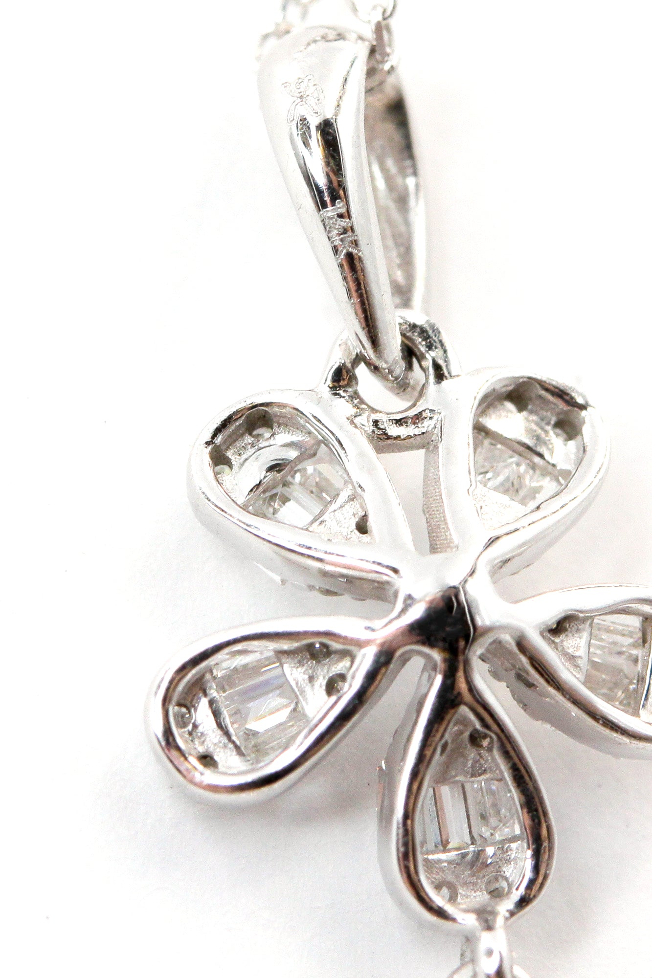 Diamond Flower Pendant Necklace - 14k White Gold - 0.45ctw