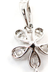 Diamond Flower Pendant Necklace - 14k White Gold - 0.45ctw