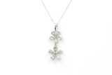 Diamond Flower Pendant Necklace - 14k White Gold - 0.45ctw